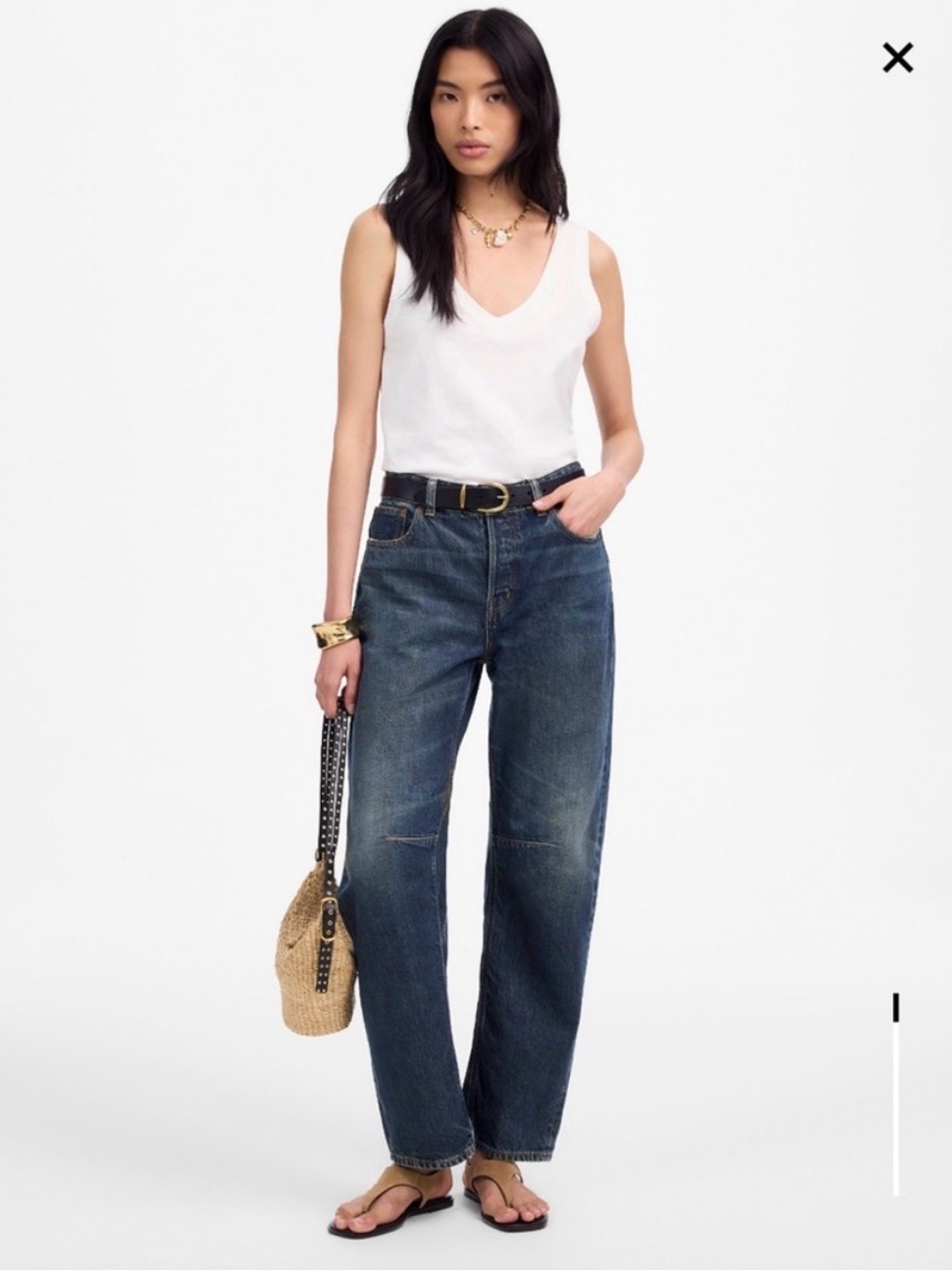 Madewell Darted Barrel Leg Jeans in Danver Wash